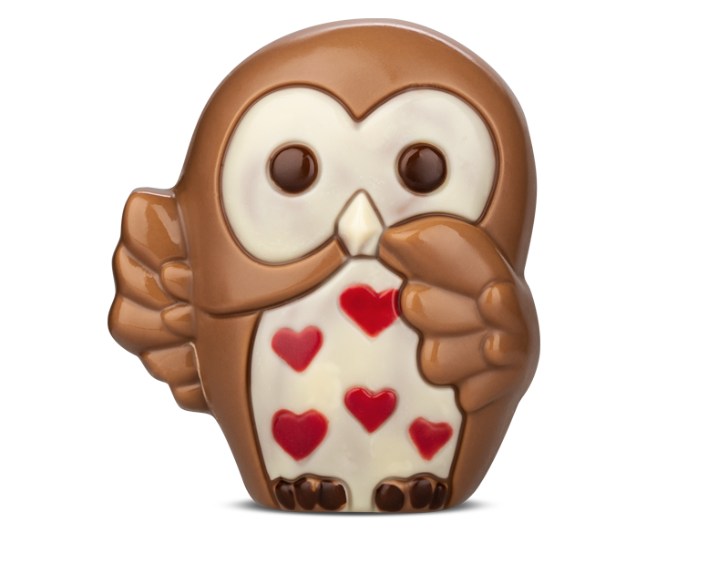 Eule mit Herzchen Edelvollmilch