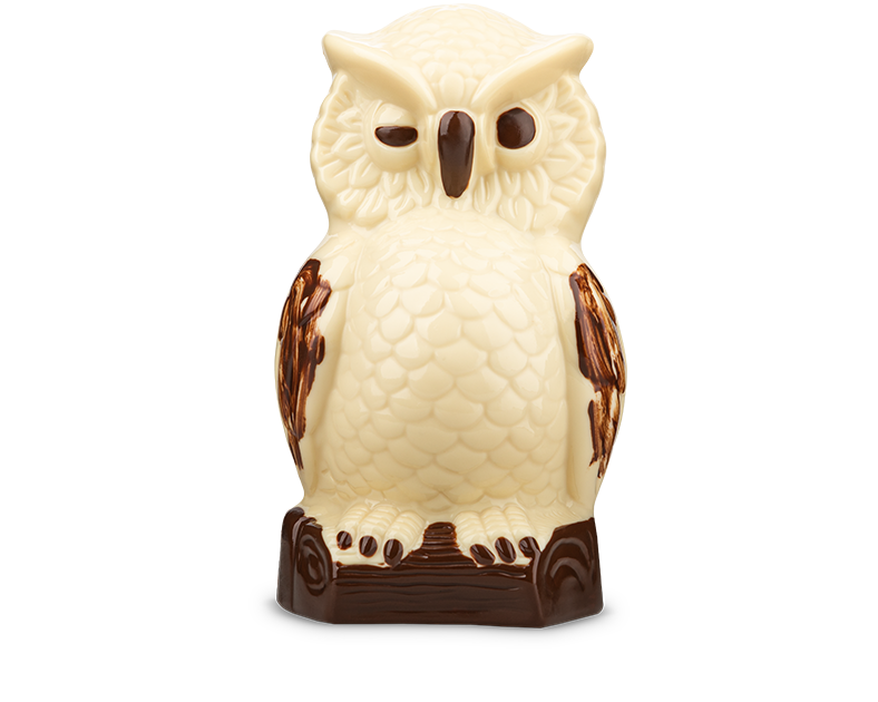 Eule aus weißer Schokolade